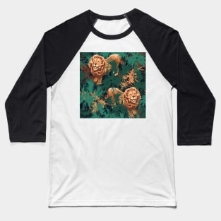 Lion in Jungle Baseball T-Shirt